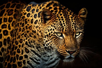 Fototapeta na wymiar Leopard close-up resting looking away illustration generative ai