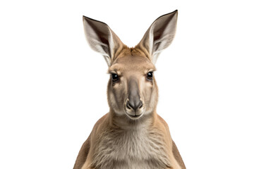 Fototapeta na wymiar Kangaroo isolated on white background. Portrait of a big marsupiall looking at camera