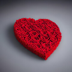 Red flower love shape in the center for background, design material love couple concept.