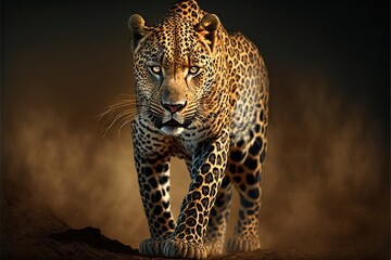 Leopard close-up illustration generative ai