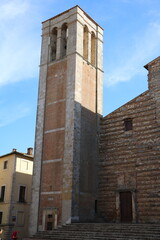 Fototapeta na wymiar Tower of Cathedral in Montepulciano, Tuscany Italy