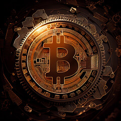 Bitcoin background, BTC cryptocurrency bitcoin coin blockchain wallpaper