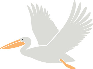 Pelican logo. Isolated pelican on white background