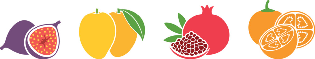 Fruit logo. Isolated fruit on white background