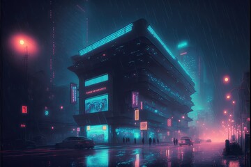Cyberpunk neon city
