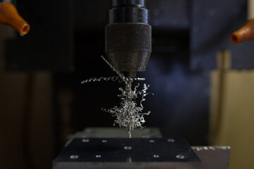 Drilling work in the machining center
