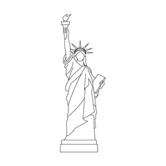 Statue of Liberty outline icon. New York City line logo or symbol. USA landmark. Vector illustration. © metelsky25