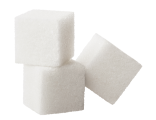 White sugar cubes cut out