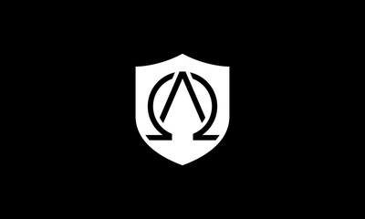 Triangle and omega inside the shield