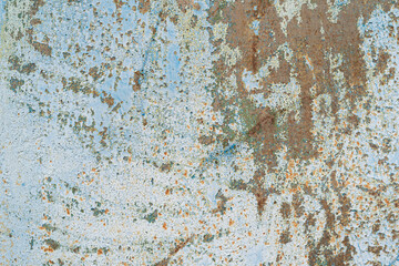 White grunge rusty metal scratched surface. Old rusty white metal background