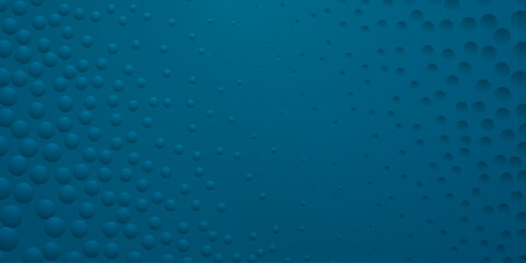 Abstract background in blue colors with many convex and concave small circles