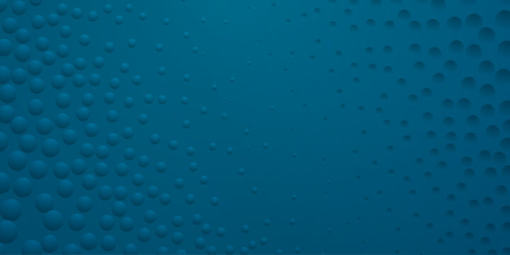 Abstract background in blue colors with many convex and concave small circles