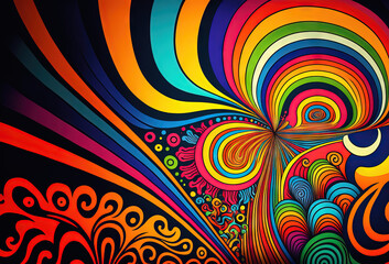 Fototapeta na wymiar Groovy psychedelic background