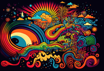 Groovy psychedelic background
