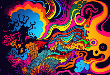 Groovy psychedelic background
