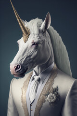 white unicorn portrait