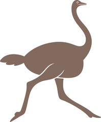 Ostrich logo. Isolated ostrich on white background