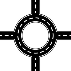 Round roundabout circle road. Roundabout road. Road circle intersection