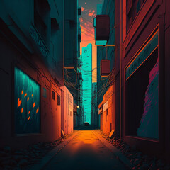 Synthewave Street Light Alley