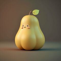 a beautiful and Happy Pear cartoon 