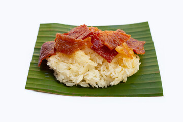 Sticky rice with fried pork