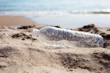 Plastic bottle on the beach