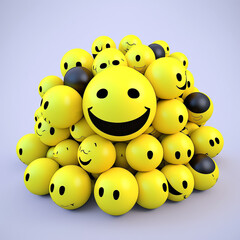 bunch of smiley balls, Generative AI
