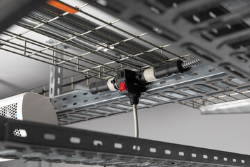 Steel Cable management baskets and trays with modular wiring, T conduit connector, drum of armoured...