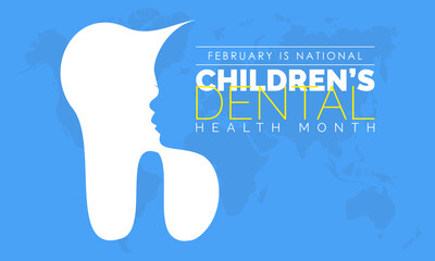 National Children’s Dental Health Month design template concept observed on February. Health Awareness Vector Illustration