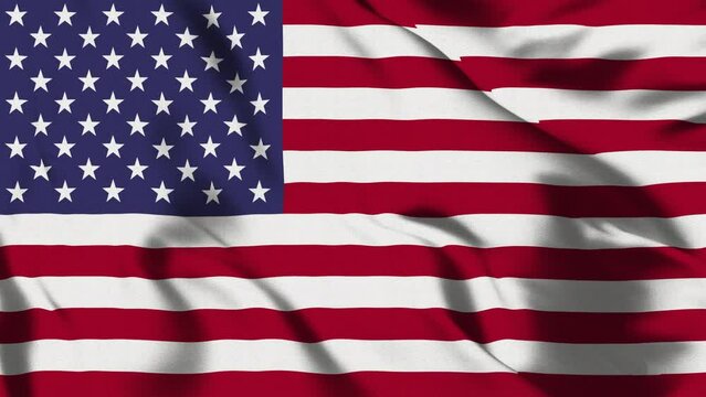 Flag of the United States of America waving.Highly detailed fabric texture. Seamless loop in full 4K resolution.Usa flag.