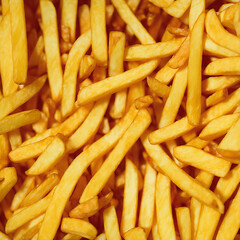 Tasty French fries close up background