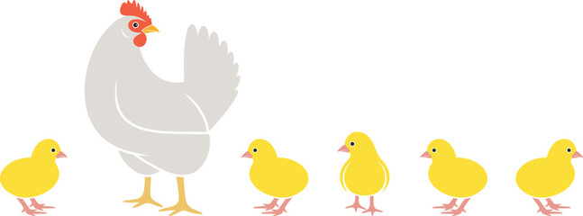 Chicken logo. Isolated  chicken on white background