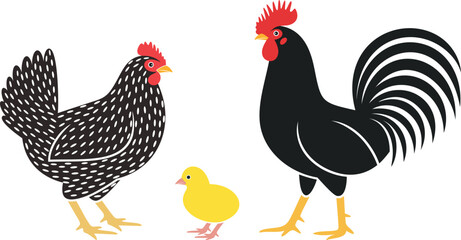 Chicken logo. Isolated  chicken on white background