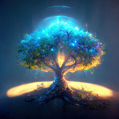 tree of life, tree in the fantasy sky- AI generated