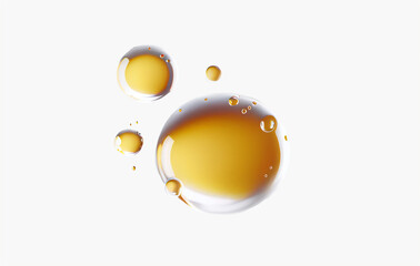 Oil drip liquid drops cosmetic. Skin care essence, haircare serum, golden collagen AI Generated