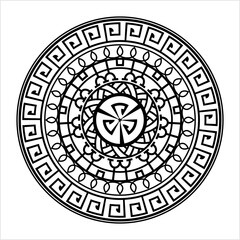 Polynesian Style Circular Shape Tattoo M_2301001