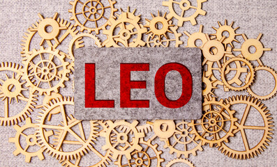 Word Leo on White background. Astrological sign. Leo, Latin for Lion, is the fifth sign of the zodiac