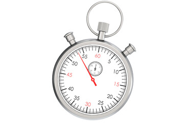 Metal stopwatch isolated on white background