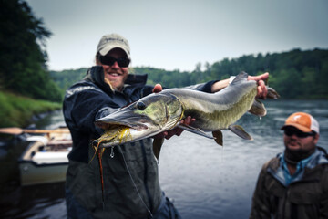 Musky fishing on the Flambeau River in Wisconsin
