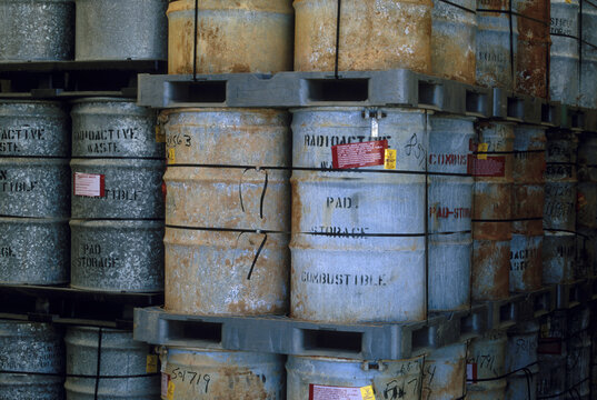 Barrels full of radioactive waste, South Carolina, USA.