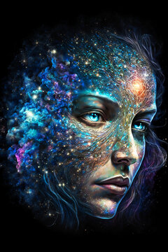 Cosmic Energy Face. Spiritual Collection. 