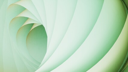 Soft Green Mathematical Geometric Cylinder under Black-White Spot Lighting Background. Conceptual 3D CG of technological innovations, strategies and revolutions.