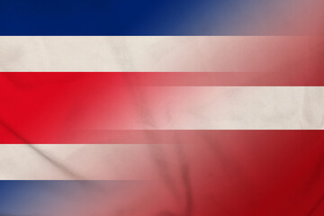 Costa Rica and Latvia national flag international relations LVA CRI