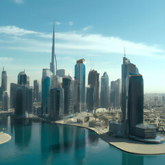 Obraz premium Skyline City Views with AHrbour