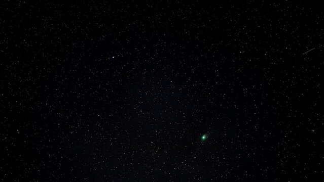 On January 25, 2023, the rare green comet C/2022 E3 (ZTF) made its way across the night sky between the Little Dipper and the Big Dipper. This timelapse was filmed near Ashland Oregon.