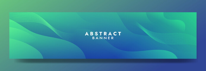 Abstract Green Fluid Banner Template. Modern background design. gradient color. Dynamic Waves. Liquid shapes composition. Fit for banners