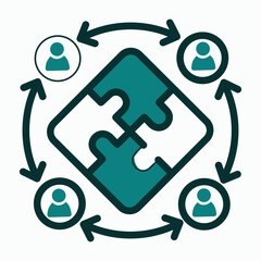 Team management in business icon. Can be used for business app and web icons