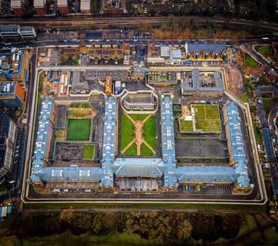 The Aerial View Of HM Prison Wormwood Scrubs, A Category B Men's Local Prison, Located In Hammersmith, London