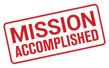 Rectangle mission accomplished or objective complete vector stamp label icon for apps and websites