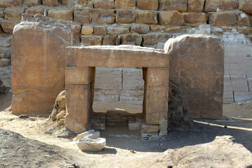 The mortuary funerary temple or sanctuary, causeway and the valley temple of The Bent Pyramid of...